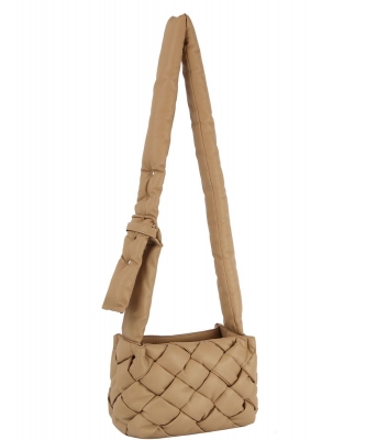 Fashion Faux Leather Quilted Messenger Bag JYE-0451 NUDE